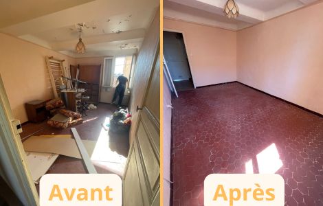 avant-après d'un débarras de maison