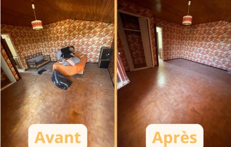 avant apres d'un débarras d'appartement